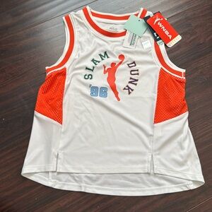DSG‎ WNBA girls orange and white  basketball tank top size small NWT